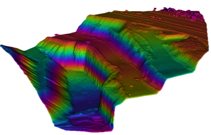 LiDAR digital elevation model of a quarry processed with BayesMap